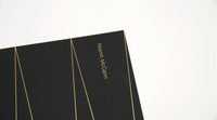 Image of corner detail of "Hairline crack (a dialogue)" on a white background which reads "Niamh McCann ".