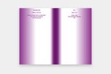 Open image of the publication 'Loneliness: Rebecca Moccia's Ministry of Loneliness and Timely Conversations'.Small text in purple on top corner on each page and purple colour fading into both corners of publication and purple spine. The image of the publication is taken on a white background.
